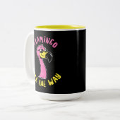 Flamingo helemaal tweekleurige koffiemok (Voorkant links)