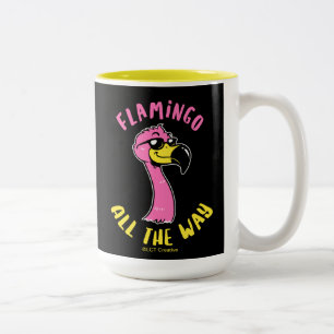 Flamingo helemaal tweekleurige koffiemok