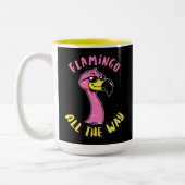 Flamingo helemaal tweekleurige koffiemok (Links)