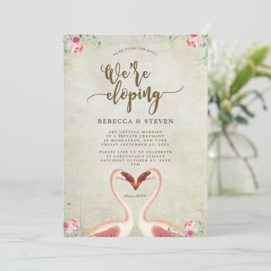 flamingo het binden van de knoop die uitnodigingen (Staand voorkant)