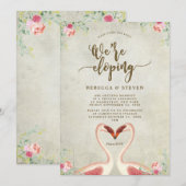 flamingo het binden van de knoop die uitnodigingen (Voorkant / Achterkant)