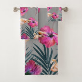 Flamingo Hibiscus Oerwoud Siesta #1 #tropical Bad Handdoek (Insitu)