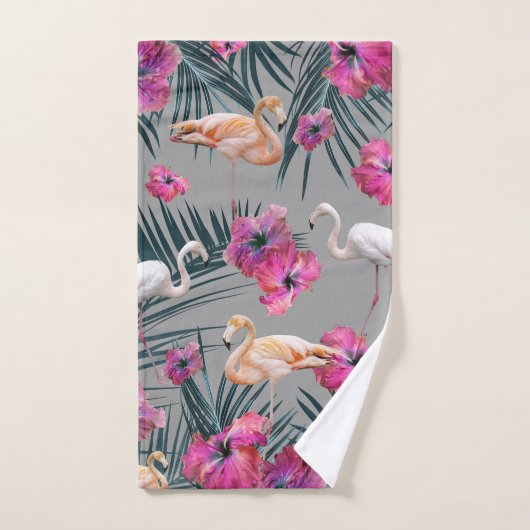 Flamingo Hibiscus Oerwoud Siesta #1 #tropical Bad Handdoek (Handdoek)