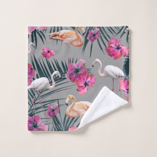 Flamingo Hibiscus Oerwoud Siesta #1 #tropical Bad Handdoek (Wasdoekje)