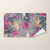 Flamingo Hibiscus Oerwoud Siesta #1 #tropical Bad Handdoek (Handdoek)