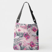 Flamingo Hibiscus Oerwoud Siesta #2 #tropical Crossbody Tas (Voorkant)
