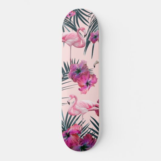 Flamingo Hibiscus Oerwoud Siesta #2 #tropical Persoonlijk Skateboard (Voorkant)