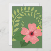 FLAMINGO HIBISCUS SAGE GREEN GOLD BIRTHDAY KAART (Achterkant)