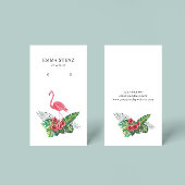 Flamingo Hibiscus Tropische bladeren Oorbel Displa Visitekaartje