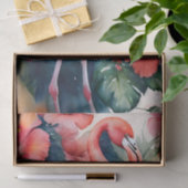 Flamingo Hibiscus Waterverf Tropische kunst Tissuepapier (Geschenk)