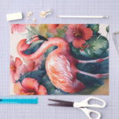 Flamingo Hibiscus Waterverf Tropische kunst Tissuepapier (Craft)