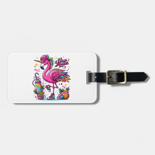 Flamingo hiphop bagagelabel (Voorkant horizontaal)