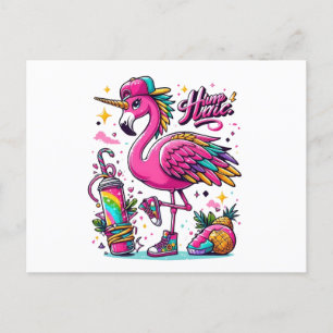 Flamingo hiphop briefkaart