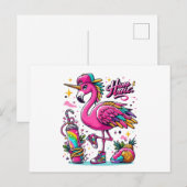 Flamingo hiphop briefkaart (Voorkant / Achterkant)