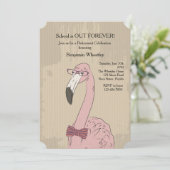 Flamingo Hipster Uitnodiging (Staand voorkant)