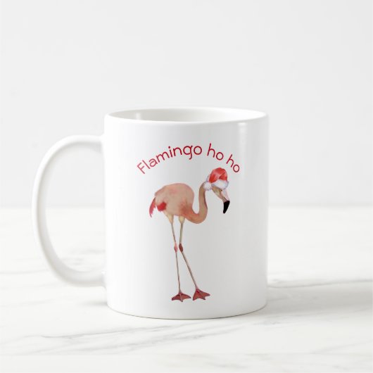 Flamingo ho pun waterverf kerstvakantie koffiemok (Links)