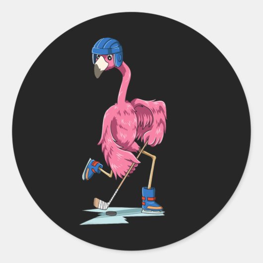 Flamingo Hockey Flamingo die Hockey Flamingo afspe Ronde Sticker (Voorkant)