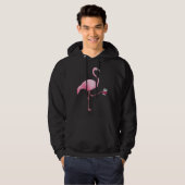 Flamingo Holding Coffee Tropical Gag Graphic Hoodie (Voorkant volledig)