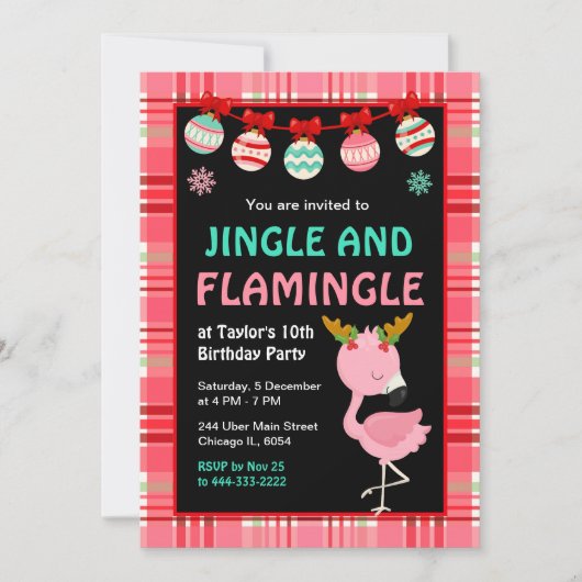 Flamingo Holiday Birthday Party Kaart (Voorkant)