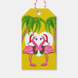 Flamingo Holiday Label - Bekijk terug Cadeaulabel