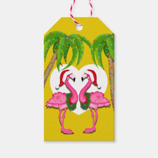 Flamingo Holiday Label - Bekijk terug Cadeaulabel (Voorkant)