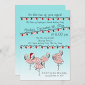 Flamingo Holiday Party Kaart (Voorkant / Achterkant)