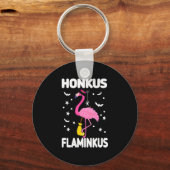 Flamingo | Honkus Flaminkus Halloween Flamingoo Sleutelhanger (Voorkant)