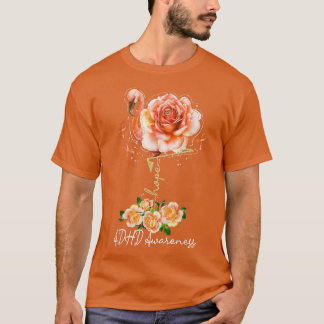 Flamingo Hope Oranje Ribbon ADHD-bewustzijn T-shirt