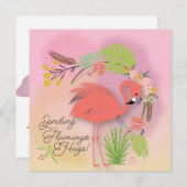 Flamingo Hugs-kaart (Voorkant / Achterkant)