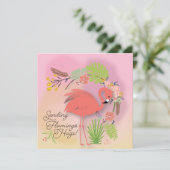 Flamingo Hugs-kaart (Staand voorkant)