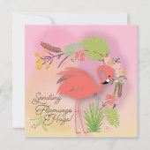 Flamingo Hugs-kaart (Voorkant)