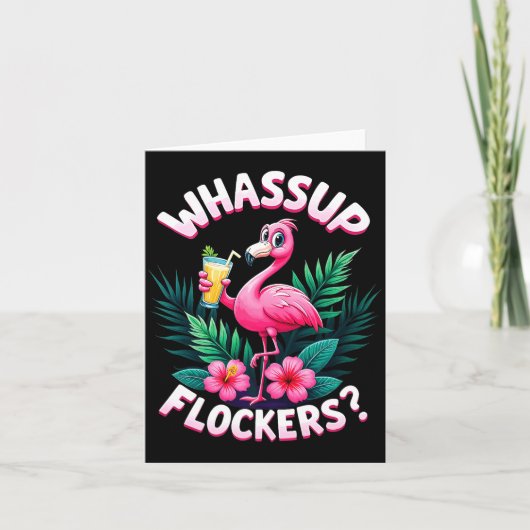 Flamingo Humor Quote Flamingo Lover Whup Flockers  Kaart (Voorkant)