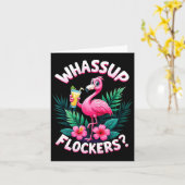 Flamingo Humor Quote Flamingo Lover Whup Flockers  Kaart (Gele Bloem)