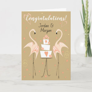 Flamingo Huwelijksgelukwensen Namen Tekst Kaart