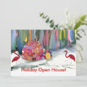 Flamingo Igloo partijuitnodiging Kaart (Staand voorkant)