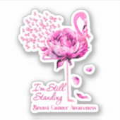 Flamingo Ik sta nog steeds op de borst. Sticker (Voorkant)