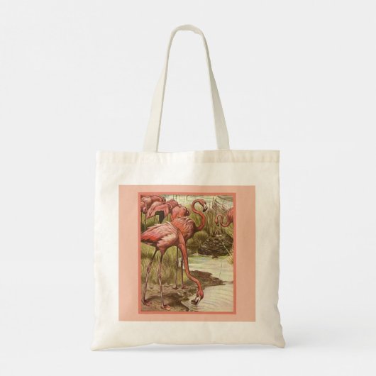 Flamingo Illustratie Print Canvas Tas (Achterkant)