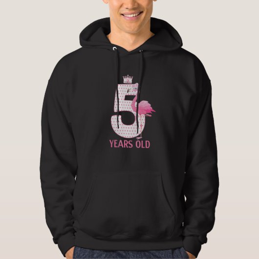 Flamingo IM 5 jaar oude kroon en roze flamingo Hoodie (Voorkant)