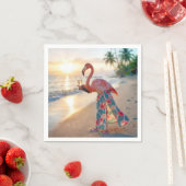 Flamingo In a Skirt Holding a Champagne Flute Servet (Insitu)