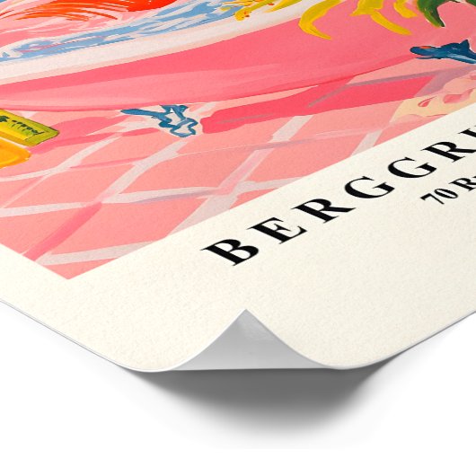 Flamingo in bad Grappig Poster, roze badkamer WA Poster (Hoek)