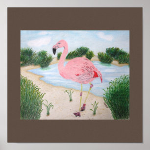 Flamingo in de Marsh Canvas Print