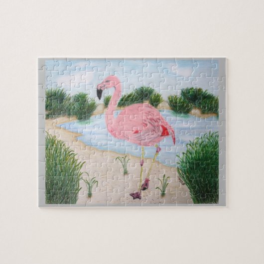 Flamingo in de Marsh Puzzle Legpuzzel (Horizontaal)