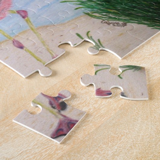 Flamingo in de Marsh Puzzle Legpuzzel (Zijkant)