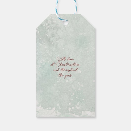 Flamingo in de sneeuw Kerstcadeau labels Cadeaulabel (Achterkant)