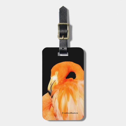 Flamingo in de zomer van de zon bagagelabel (Voorkant verticaal)