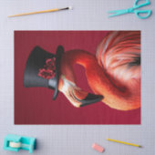 Flamingo in een hoed decoupage tissuepapier (Craft)
