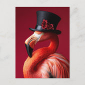 Flamingo in een hoge hoed briefkaart (Voorkant)