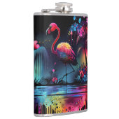 Flamingo in een meer 63852 heupfles (Rechts)