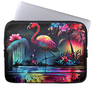 Flamingo in een meer 63852 laptop sleeve