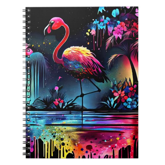 Flamingo in een meer 63852 notitieboek (Voorkant)